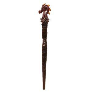 Magiquest Wand Creative Kingdom Black Gold Brown 2005 Dragon Scepter Great Wolf